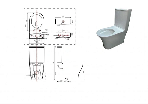 Чаша напольного унитаза Bravat Pura CX21214UW-P-ENG с сиденьем Чаша напольного унитаза Bravat Pura CX21214UW-P-ENG с сиденьем