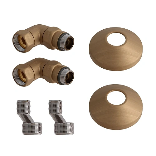 Набор подключения для полотенцесушителя Point PN93412BR 3/4 х 1/2 ГШ со сгоном, бронза Набор подключения для полотенцесушителя Point PN93412BR 3/4 х 1/2 ГШ со сгоном, бронза