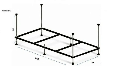 Акриловая ванна BERGES TARI 170x80 с каркасом 050030 Акриловая ванна BERGES TARI 170x80 с каркасом 050030