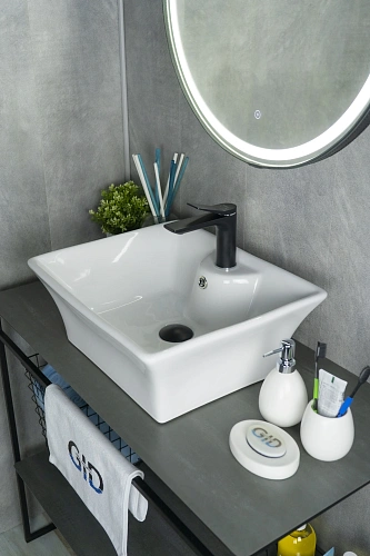 Раковина Gid N9108 51121 накладная белая 49x41x19 Раковина Gid N9108 51121 накладная белая 49x41x19