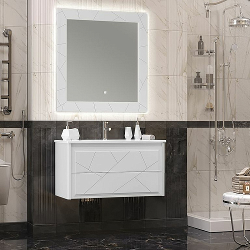 Тумба под раковину Opadiris Луиджи 100 подвесная, белый матовый, вар. 2 (под раковину Dreja Эйфория 100) 00-00006177 Тумба под раковину Opadiris Луиджи 100 подвесная, белый матовый, вар. 2 (под раковину Dreja Эйфория 100) 00-00006177