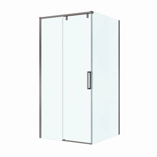 Душевой уголок BelBagno SOFT_CLOSE-1-A-1-100-C-GM 100x100 см, профиль оружейная сталь, стекло прозрачное Душевой уголок BelBagno SOFT_CLOSE-1-A-1-100-C-GM 100x100 см, профиль оружейная сталь, стекло прозрачное