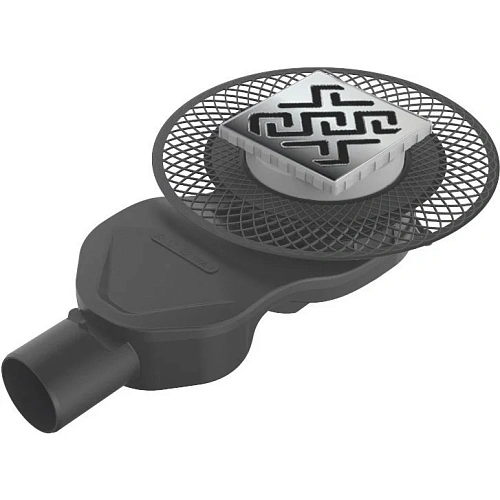 Душевой трап BERGES PLATZ Antik 100х100, хром глянец, S-сифон D50 H60 боковой 091160 Душевой трап BERGES PLATZ Antik 100х100, хром глянец, S-сифон D50 H60 боковой 091160