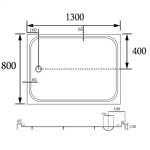 Душевой поддон ABBER AD3C138 130х80 прямоугольный, акриловый, белый Душевой поддон ABBER AD3C138 130х80 прямоугольный, акриловый, белый