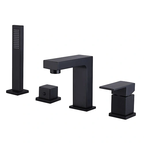 Смеситель на борт ванны ABBER Daheim AF8213B черный матовый Смеситель на борт ванны ABBER Daheim AF8213B черный матовый