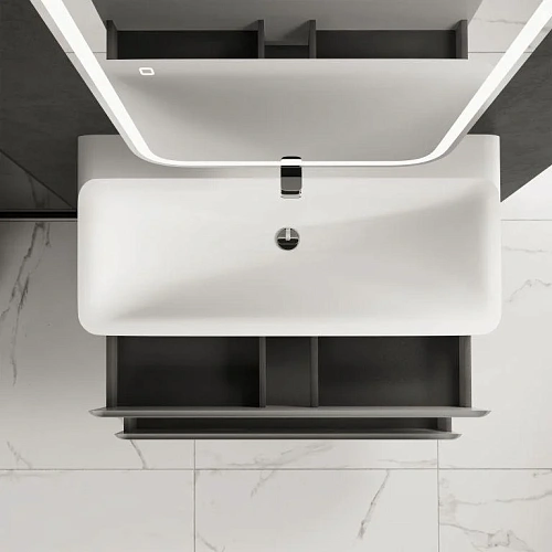 Тумба под раковину AQUAme AQM900410GM S4 подвесная 100 см серый Тумба под раковину AQUAme AQM900410GM S4 подвесная 100 см серый