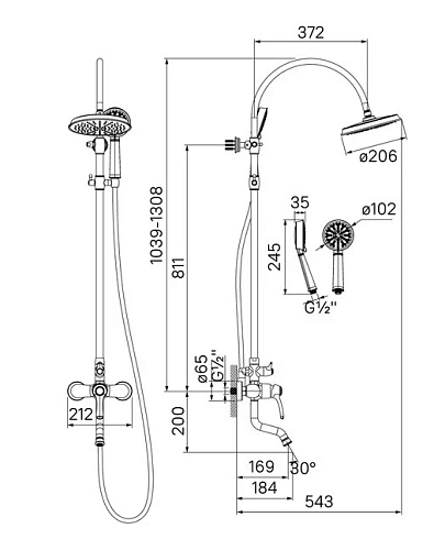 Душевая система IDDIS Oldie (OLDSB3Fi06) Душевая система IDDIS Oldie (OLDSB3Fi06)
