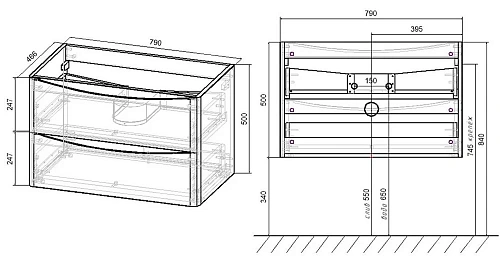 Тумба под раковину Vincea Paola 80 V.Oak VMC-2P800VO Тумба под раковину Vincea Paola 80 V.Oak VMC-2P800VO