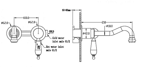 Смеситель для раковины Boheme Medici Ripresa 307 встроенный Смеситель для раковины Boheme Medici Ripresa 307 встроенный