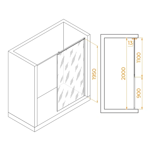 Душевая перегородка RGW Walk In WA-034 1100 мм 351003411-11 хром, Easy Clean Душевая перегородка RGW Walk In WA-034 1100 мм 351003411-11 хром, Easy Clean