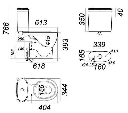 Унитаз напольный SANITA LUXE Art SL DM WC.CC/Art/2-DM/WHT.G/S1 Унитаз напольный SANITA LUXE Art SL DM WC.CC/Art/2-DM/WHT.G/S1