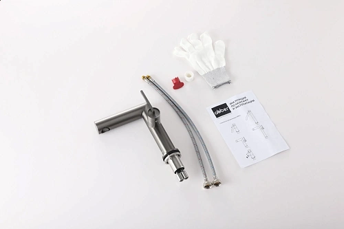 Смеситель для раковины ABBER Perfekte 316 AF8A10BGG оружейная сталь брашированная Смеситель для раковины ABBER Perfekte 316 AF8A10BGG оружейная сталь брашированная