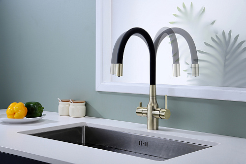 Смеситель для кухни Paulmark Salix бронза Sa213419-BR Смеситель для кухни Paulmark Salix бронза Sa213419-BR