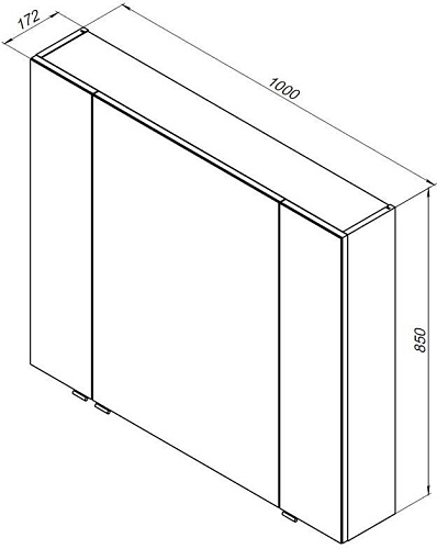 Зеркальный шкаф Aquanet Алвита New 100 Серый 00277544 Зеркальный шкаф Aquanet Алвита New 100 Серый 00277544