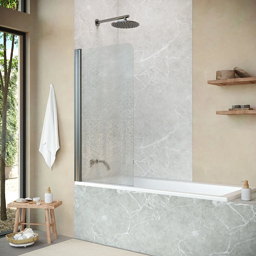 Шторка на ванну Vegas-glass EV NOVO 76 11 02 L 760 мм, профиль оружейная сталь, стекло шиншилла Шторка на ванну Vegas-glass EV NOVO 76 11 02 L 760 мм, профиль оружейная сталь, стекло шиншилла