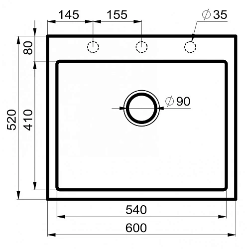 Кухонная мойка Milacio Murcia 60 Cuarzo (MC.77012), белый Кухонная мойка Milacio Murcia 60 Cuarzo (MC.77012), белый