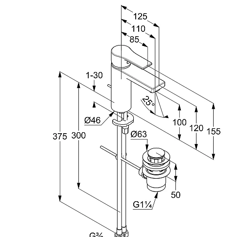 Смеситель для раковины Kludi ZENTA SL 482930565WR4 хром Смеситель для раковины Kludi ZENTA SL 482930565WR4 хром