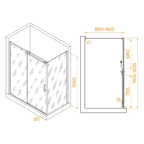 Душевой уголок RGW TO-44 (TO-14 + Z-050-2) 1600x900 мм 02074469-11 хром Easy Clean Душевой уголок RGW TO-44 (TO-14 + Z-050-2) 1600x900 мм 02074469-11 хром Easy Clean