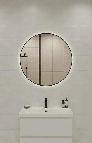 Зеркало Cersanit ECLIPSE (A64148) 90x90 с подсветкой круглое в черной рамке 64148 Зеркало Cersanit ECLIPSE (A64148) 90x90 с подсветкой круглое в черной рамке 64148
