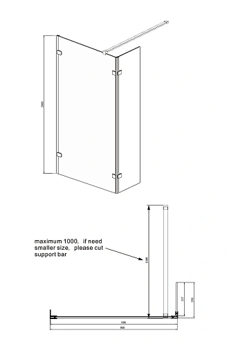 Душевая перегородка Ambassador Walk-in 15031105 (900x2000) Душевая перегородка Ambassador Walk-in 15031105 (900x2000)