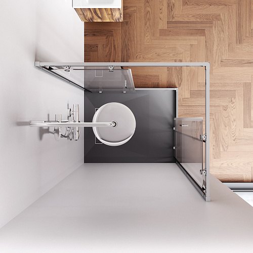 Душевой уголок AM.PM Gem W90G-403-100280-MT раздвижные двери 100x80 профиль хром матовый, стекло прозрачное Душевой уголок AM.PM Gem W90G-403-100280-MT раздвижные двери 100x80 профиль хром матовый, стекло прозрачное