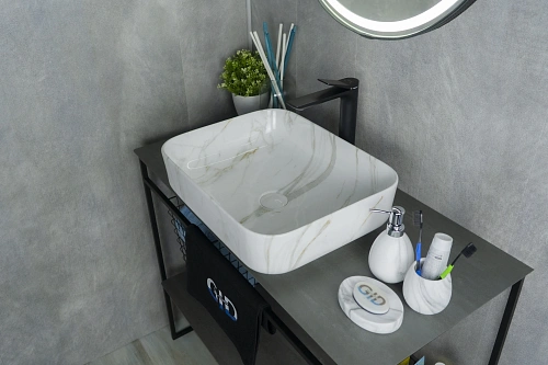 Раковина Gid Mnc190 54426 накладная под камень глянцевая 50x39x13 Раковина Gid Mnc190 54426 накладная под камень глянцевая 50x39x13