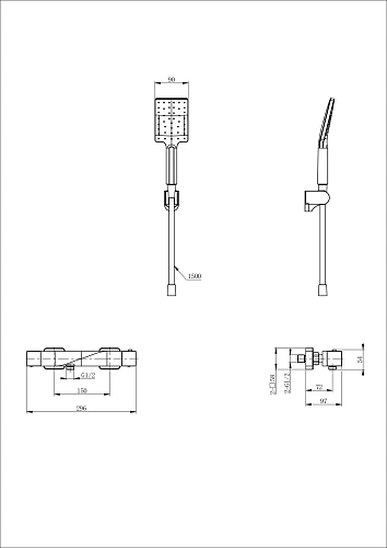 Смеситель для душа Wonzon & Woghand с термостатом, темный графит (WW-B2025-A-BGG) Смеситель для душа Wonzon & Woghand с термостатом, темный графит (WW-B2025-A-BGG)
