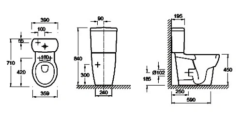 Унитаз напольный Jacob Delafon Ove 19967W-00 с бачком E1558-00 Унитаз напольный Jacob Delafon Ove 19967W-00 с бачком E1558-00