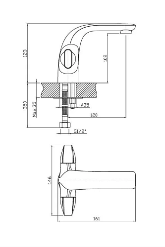 Смеситель для раковины Orange Lotos M32-021cr Смеситель для раковины Orange Lotos M32-021cr