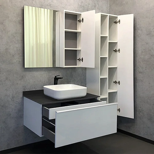 Тумба с раковиной Comforty Милан-90 00-00014426 белая с графитовой столешницей и раковиной Comforty T-Y9378 Тумба с раковиной Comforty Милан-90 00-00014426 белая с графитовой столешницей и раковиной Comforty T-Y9378