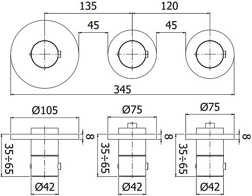 Смеситель для ванны Paffoni Modular Box MDE018CR Смеситель для ванны Paffoni Modular Box MDE018CR
