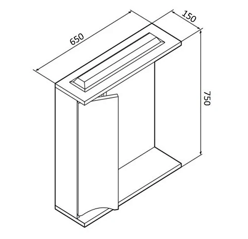 Зеркальный шкаф AM.PM Like M80MPL0651WG левый, 65см, с подсветкой, белый Зеркальный шкаф AM.PM Like M80MPL0651WG левый, 65см, с подсветкой, белый