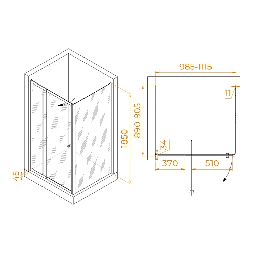 Душевой уголок RGW PA-44 (PA-02 + Z-050-1) 1000x900 мм 41084409-011 хром Easy Clean Душевой уголок RGW PA-44 (PA-02 + Z-050-1) 1000x900 мм 41084409-011 хром Easy Clean