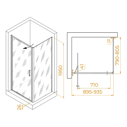 Душевой уголок RGW SV-145B 900x800 мм 703214598-14 черный Easy Clean Душевой уголок RGW SV-145B 900x800 мм 703214598-14 черный Easy Clean