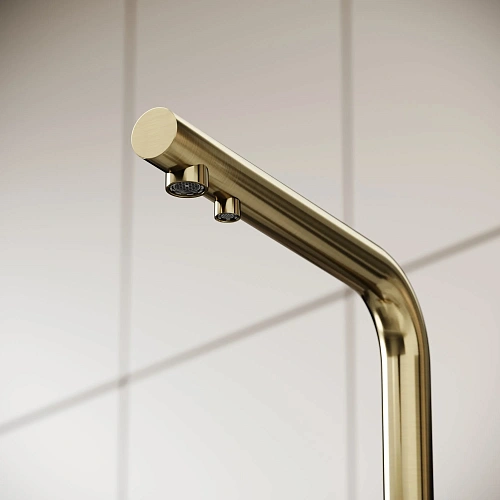 Смеситель для кухни SANCOS Foster SC4014BG с возможностью подключения фильтра, брашированное золото Смеситель для кухни SANCOS Foster SC4014BG с возможностью подключения фильтра, брашированное золото