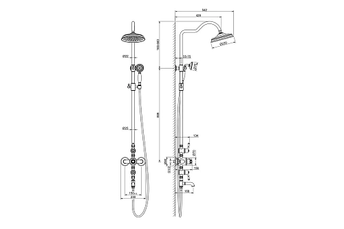 Душевая система Aquatek КЛАССИК AQ2543PG золото полированное Душевая система Aquatek КЛАССИК AQ2543PG золото полированное
