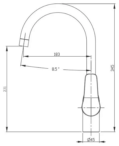 Смеситель для кухни Kaiser Sena 74044 Смеситель для кухни Kaiser Sena 74044