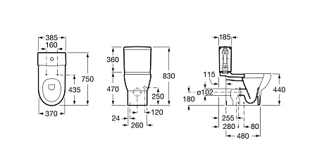 Бачок для унитаза Roca Meridian 34124H000 Бачок для унитаза Roca Meridian 34124H000