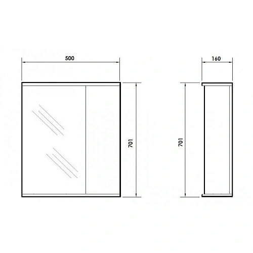 Зеркальный шкаф Orange Лайт LA-50ZSW универсальный, белый Зеркальный шкаф Orange Лайт LA-50ZSW универсальный, белый