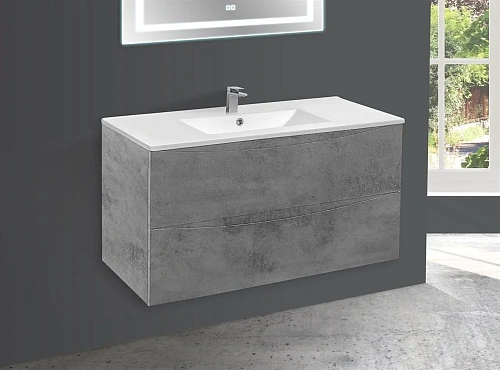 Тумба под раковину Vincea Mia 1000 подвесная, 2 выкатных ящика soft close, Beton VMC-2MC100BT Тумба под раковину Vincea Mia 1000 подвесная, 2 выкатных ящика soft close, Beton VMC-2MC100BT