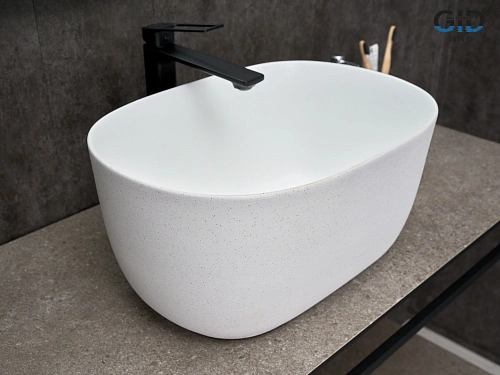 Раковина Gid N9302wg 51220 накладная белая матовая / белая графит 45x32x22 Раковина Gid N9302wg 51220 накладная белая матовая / белая графит 45x32x22