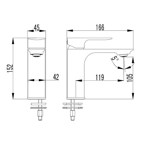Смеситель для раковины AQUAme Monza AQM6310MB Черный матовый Смеситель для раковины AQUAme Monza AQM6310MB Черный матовый