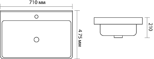 Раковина Aquanet Ирис 70 черная матовая 00329248 Раковина Aquanet Ирис 70 черная матовая 00329248