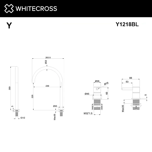 Смеситель для раковины WHITECROSS Y Y1218BL черный матовый Смеситель для раковины WHITECROSS Y Y1218BL черный матовый