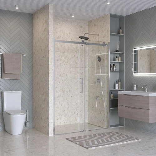 Душевая дверь BelBagno MARINO-2-BF-1-140-C-CR 140 см, профиль хром, стекло прозрачное Душевая дверь BelBagno MARINO-2-BF-1-140-C-CR 140 см, профиль хром, стекло прозрачное