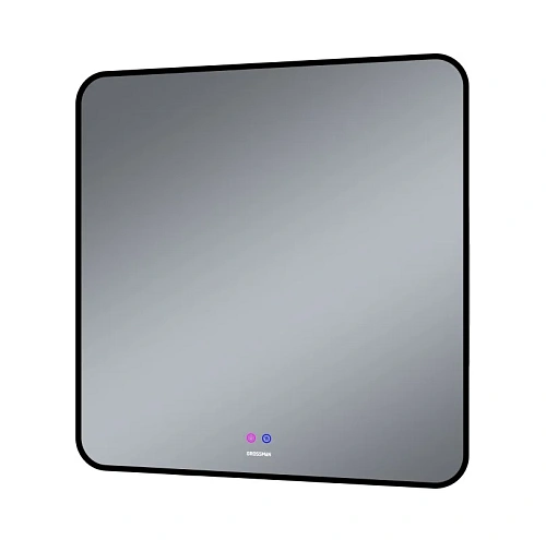 Зеркало GROSSMAN ELEGANS-норма BLACK (800x800x45) LED с сенсорным выключателем и подогревом 1780802 Зеркало GROSSMAN ELEGANS-норма BLACK (800x800x45) LED с сенсорным выключателем и подогревом 1780802