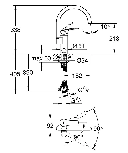 Смеситель для кухни GROHE Eurosmart (31786001) Смеситель для кухни GROHE Eurosmart (31786001)