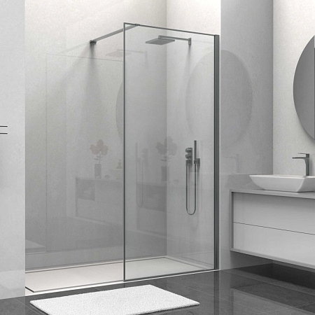 Душевая перегородка Vincea Walk-In VSW-1HS900CLGM, 900x2000, вороненая сталь, стекло прозрачное