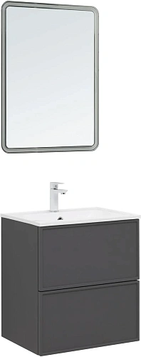 Тумба под раковину Aquanet Арт 60 ясень графит 00329063 напольная/подвесная Тумба под раковину Aquanet Арт 60 ясень графит 00329063 напольная/подвесная