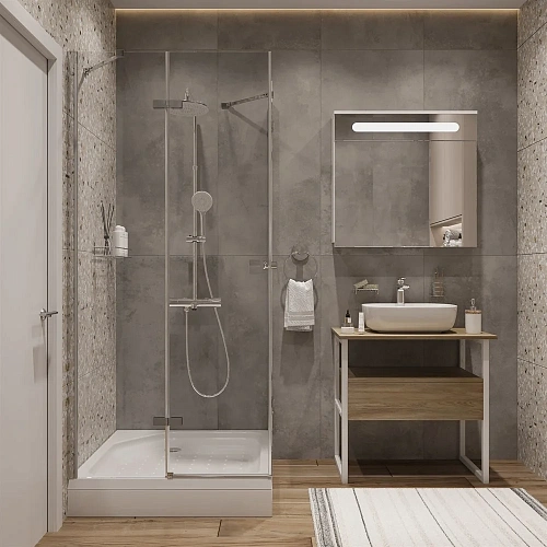 Душевой уголок DIWO Муром 90х90 профиль хром глянцевый 571079 Душевой уголок DIWO Муром 90х90 профиль хром глянцевый 571079